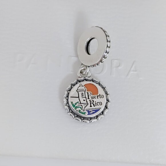 Pandora Puerto Rico Exclusive Travel Dangle Charm Beach Sunset Pendant S925 ALE - Picture 6 of 6
